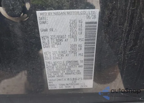 2018 Nissan Rogue S from USA, damaged, VIN 5N1AT2MV7JC818625